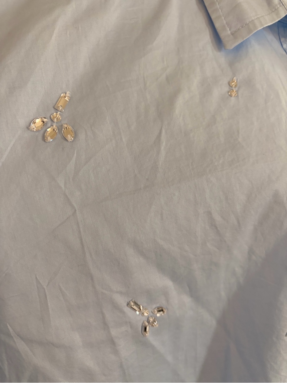 Old Navy Light Blue Embellished Button-Up Blouse - Picture 3 of 10
